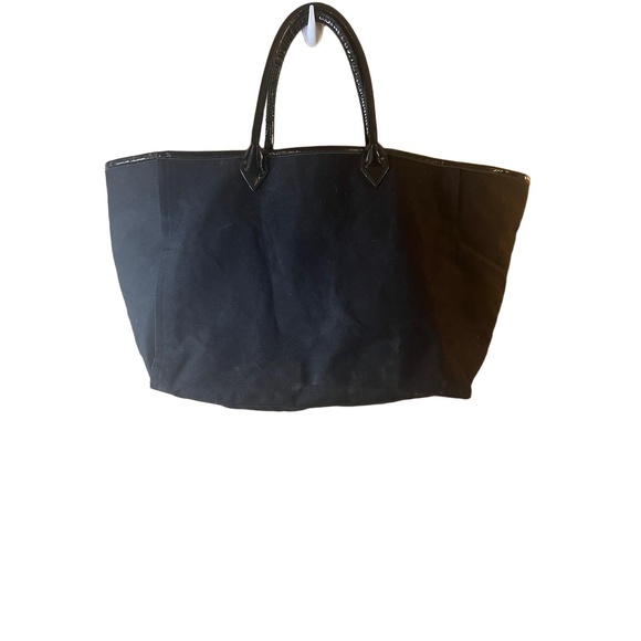 Victorias Secret Black Tote Love Victoria Chain Handle Gold Studs - Picture 9 of 11